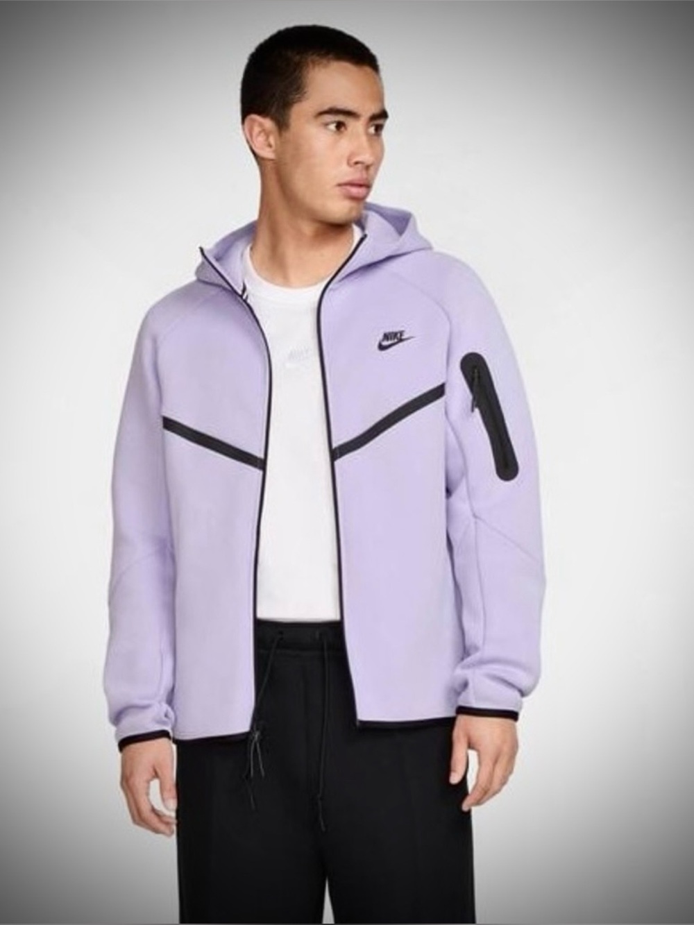 🆕 Nike Tech Fleece Windrunner Full Zip Hoodie Hydrangeas Black XL - Picture 2 of 11